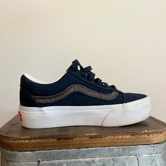 Vans Shoes - Sparkle Stripe Vans Old Skool Stackform Shoes Size 6.5